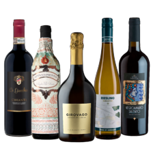 Appasimento Puglia rosso, Vitis Nostra negroamaro, La Gracchie chianti, Rebgarten riesling of Girovago spumante